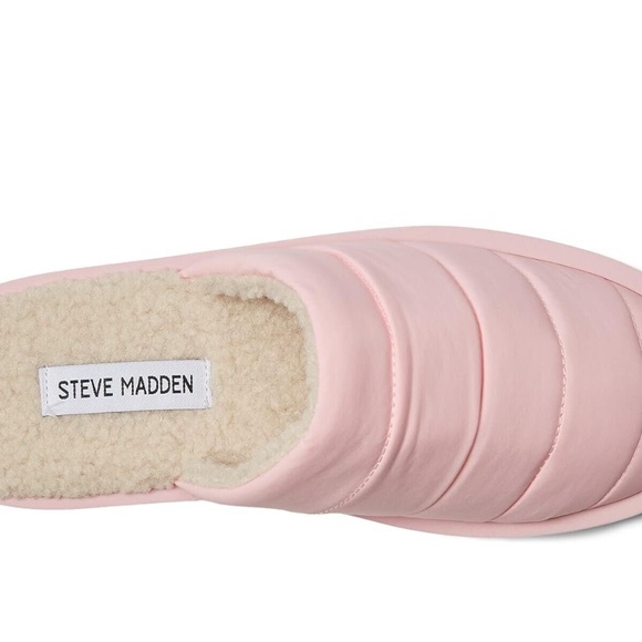 New Steve Madden Pink Cozy Chex Slip On Slide Slippers Clogs Shoes Mules Lined - Picture 3 of 7